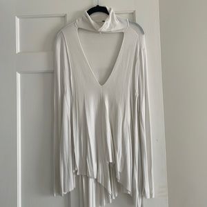 Long sleeve White Free People Open Neck
